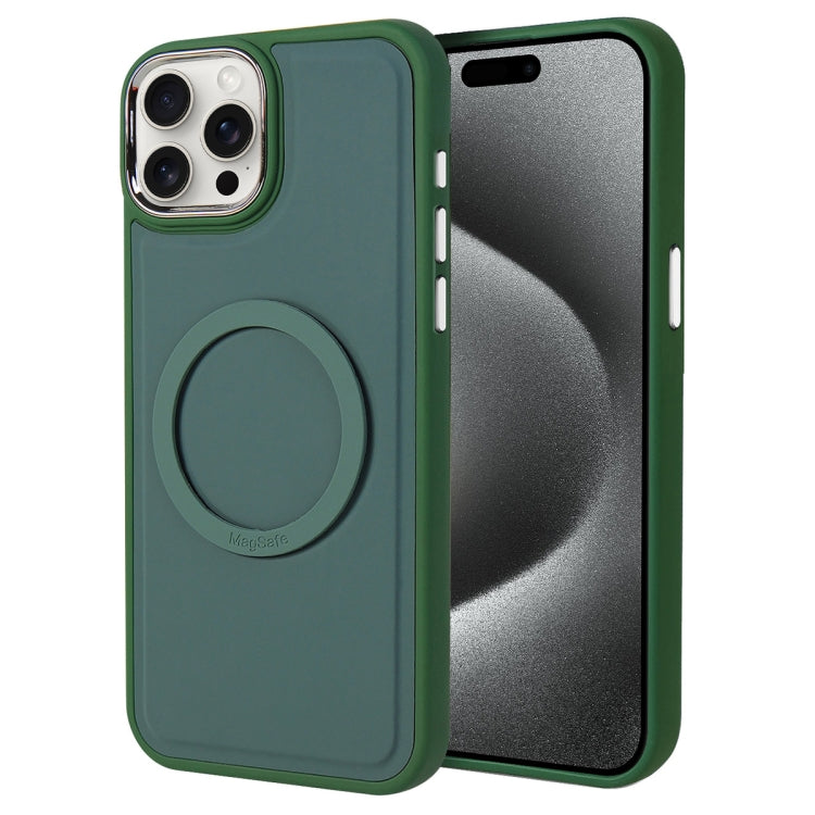 For iPhone 15 Pro Max Imitation Liquid Skin Feel Plating Magsafe Phone Case(Green) - HoMEdemic™ 