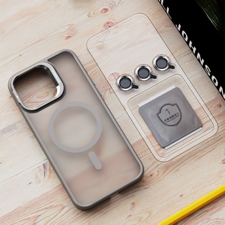 For iPhone 15 Pro Max Invisible Lens Holder PC + TPU Frosted MagSafe Phone Case(Black) - HoMEdemic™ 