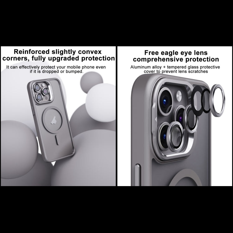 For iPhone 15 Pro Max Invisible Lens Holder PC + TPU Frosted MagSafe Phone Case(Purple) - HoMEdemic™ 