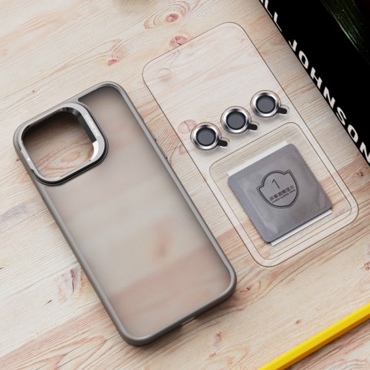 For iPhone 15 Pro Max Invisible Lens Holder PC + TPU Frosted Phone Case(Black) - HoMEdemic™ 