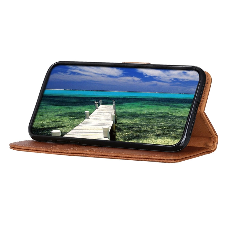 For iPhone 15 Pro Max KHAZNEH Cowhide Texture Horizontal Flip Leather Phone Case(Brown) - HoMEdemic™ 