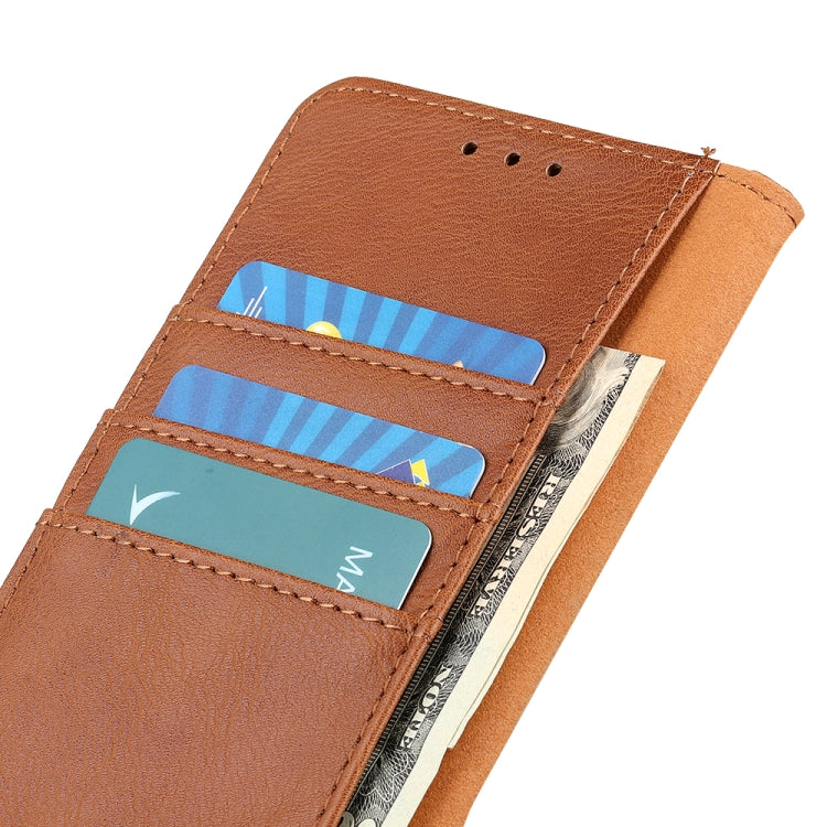 For iPhone 15 Pro Max KHAZNEH Cowhide Texture Horizontal Flip Leather Phone Case(Brown) - HoMEdemic™ 