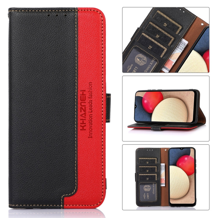 For iPhone 15 Pro Max KHAZNEH Litchi Texture Leather RFID Phone Case(Black) - HoMEdemic™ 