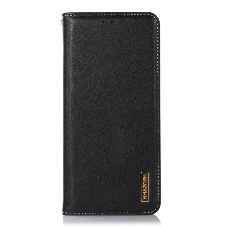 For iPhone 15 Pro Max KHAZNEH Nappa Top Layer Cowhide Leather Phone Case(Black) - HoMEdemic™ 