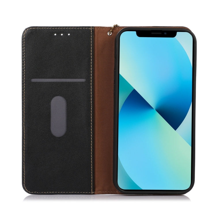 For iPhone 15 Pro Max KHAZNEH Nappa Top Layer Cowhide Leather Phone Case(Black) - HoMEdemic™ 