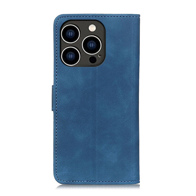 For iPhone 15 Pro Max KHAZNEH Retro Texture Leather Phone Case(Blue) - HoMEdemic™ 