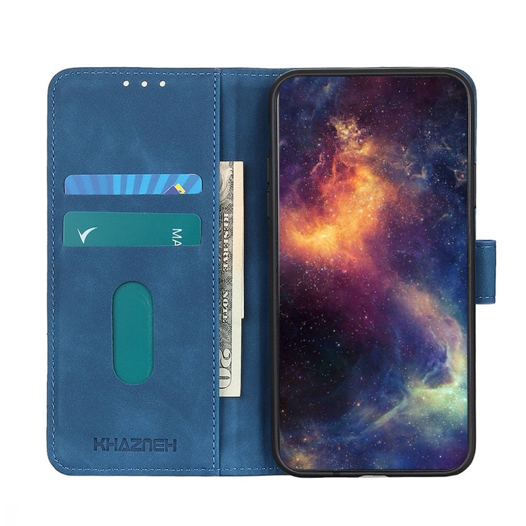 For iPhone 15 Pro Max KHAZNEH Retro Texture Leather Phone Case(Blue) - HoMEdemic™ 