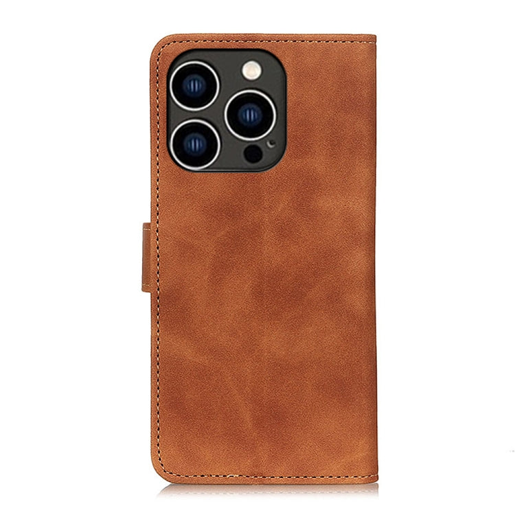 For iPhone 15 Pro Max KHAZNEH Retro Texture Leather Phone Case(Brown) - HoMEdemic™ 