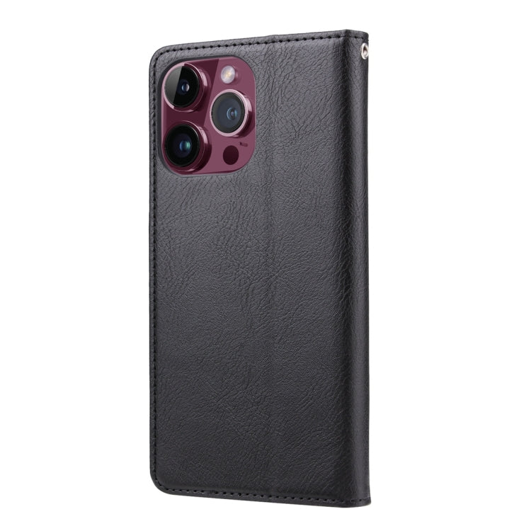 For iPhone 15 Pro Max Knead Skin Texture Flip Leather Phone Case(Black) - HoMEdemic™ 