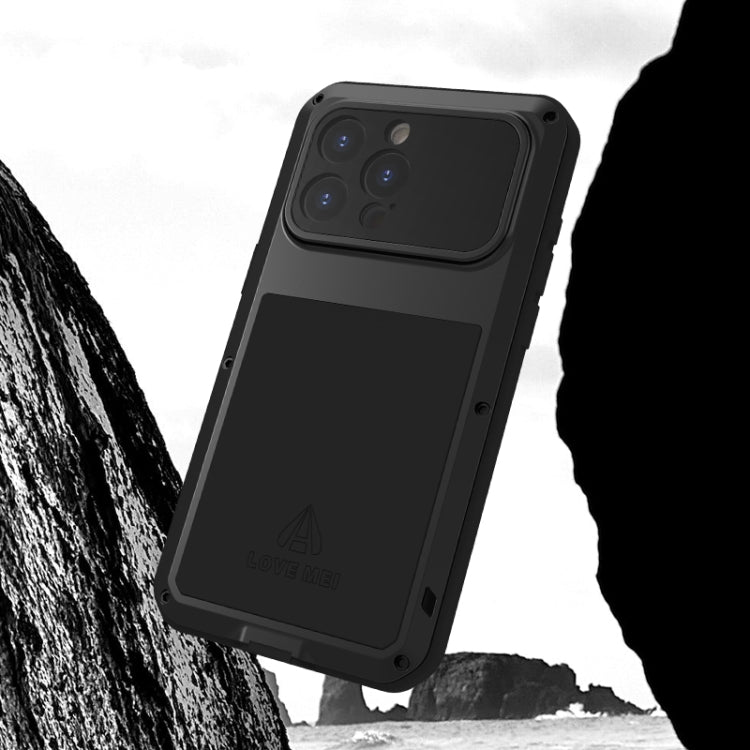For iPhone 15 Pro Max LOVE MEI Metal Shockproof Life Waterproof Dustproof Phone Case(Silver) - HoMEdemic™ 