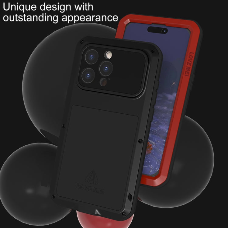 For iPhone 15 Pro Max LOVE MEI Metal Shockproof Life Waterproof Dustproof Phone Case(Silver) - HoMEdemic™ 