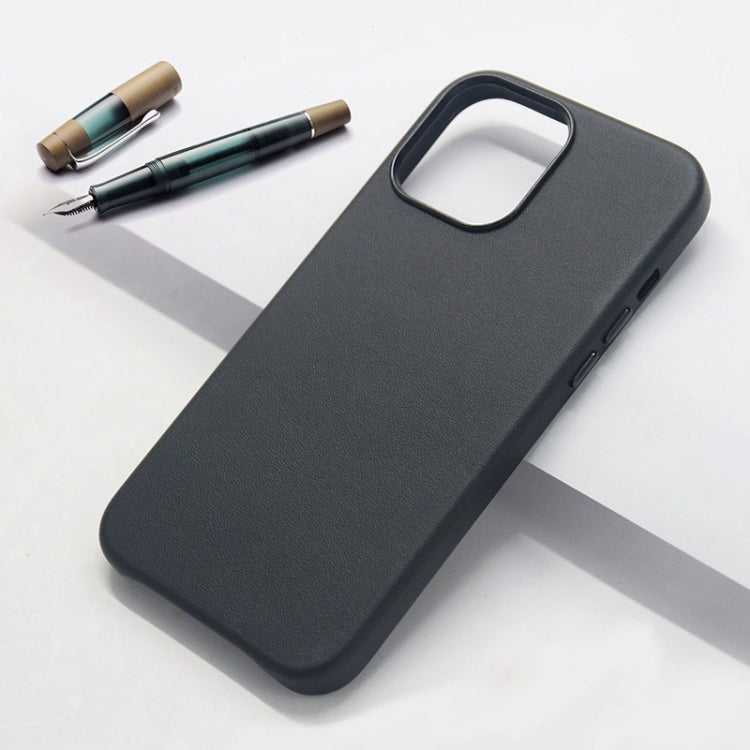 For iPhone 15 Pro Max Lamb Grain PU Back Cover Phone Case(Black) - HoMEdemic™ 