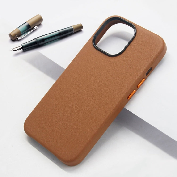For iPhone 15 Pro Max Lamb Grain PU Back Cover Phone Case(Brown) - HoMEdemic™ 