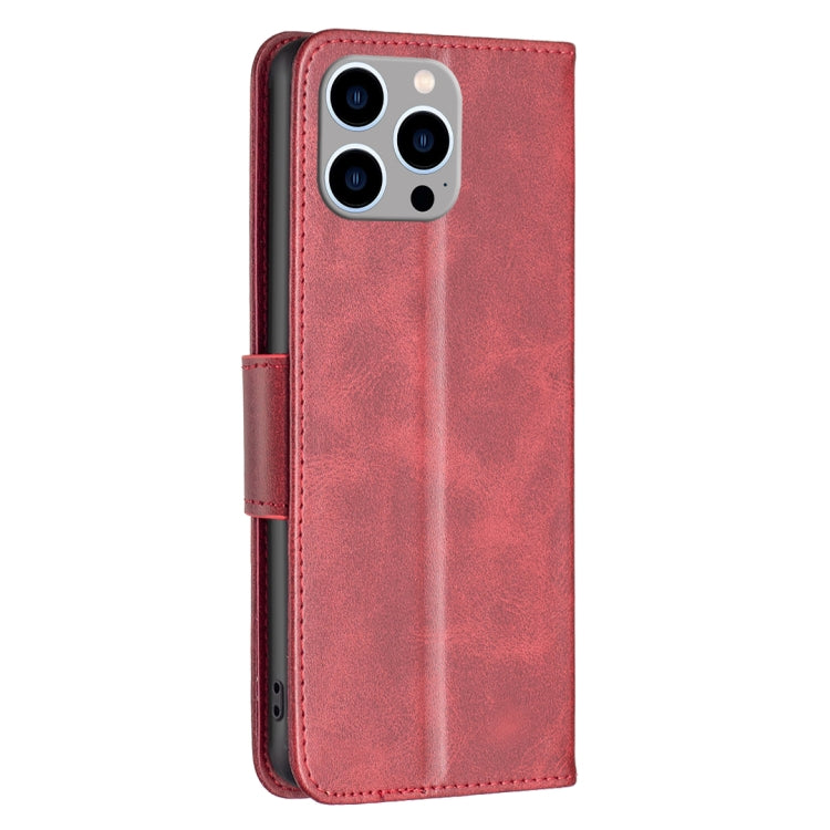 For iPhone 15 Pro Max Lambskin Texture Pure Color Flip Leather Phone Case(Red) - HoMEdemic™ 