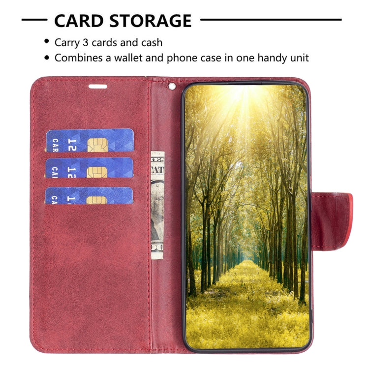 For iPhone 15 Pro Max Lambskin Texture Pure Color Flip Leather Phone Case(Red) - HoMEdemic™ 