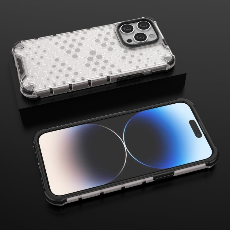 For iPhone 15 Pro Max Lanyard Honeycomb Phone Case(White) - HoMEdemic™ 