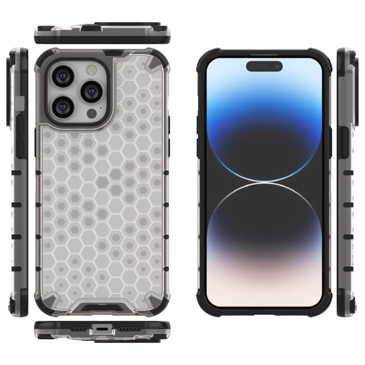For iPhone 15 Pro Max Lanyard Honeycomb Phone Case(White) - HoMEdemic™ 