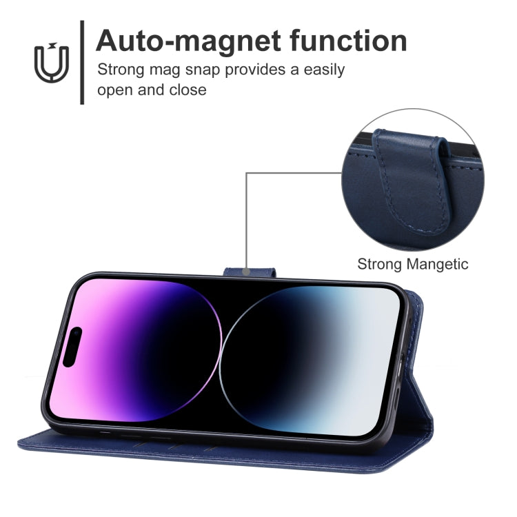 For iPhone 15 Pro Max Leather Phone Case(Blue) - HoMEdemic™ 