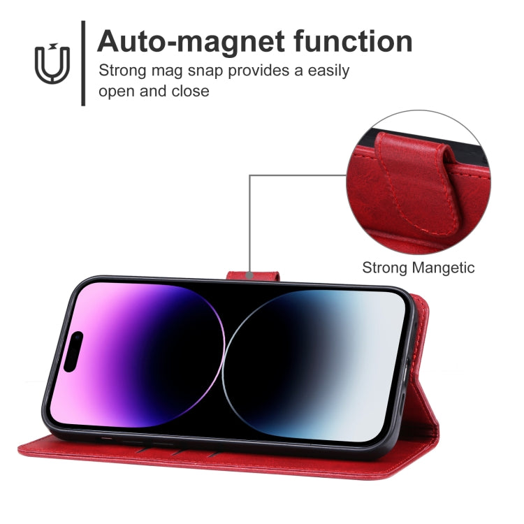 For iPhone 15 Pro Max Leather Phone Case(Red) - HoMEdemic™ 