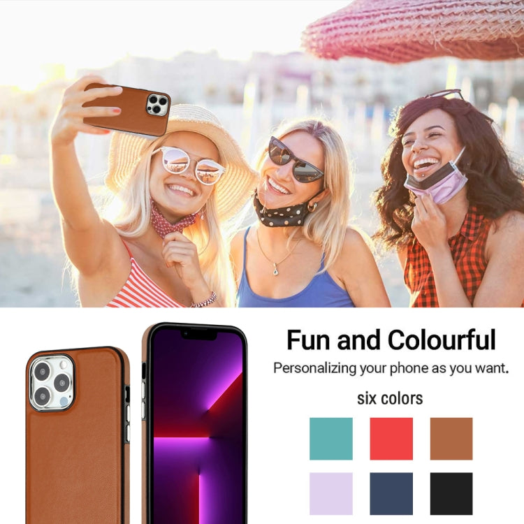 For iPhone 15 Pro Max Leather Texture Full Coverage Phone Case(Brown) - HoMEdemic™ 