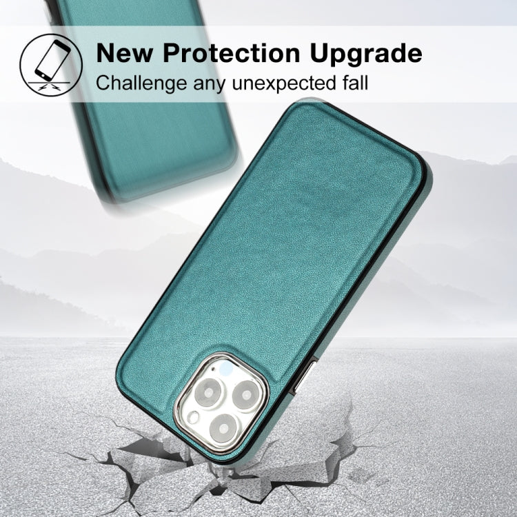 For iPhone 15 Pro Max Leather Texture Full Coverage Phone Case(Green) - HoMEdemic™ 