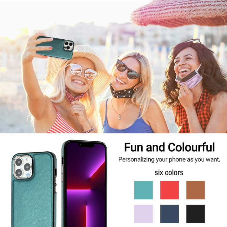 For iPhone 15 Pro Max Leather Texture Full Coverage Phone Case(Green) - HoMEdemic™ 