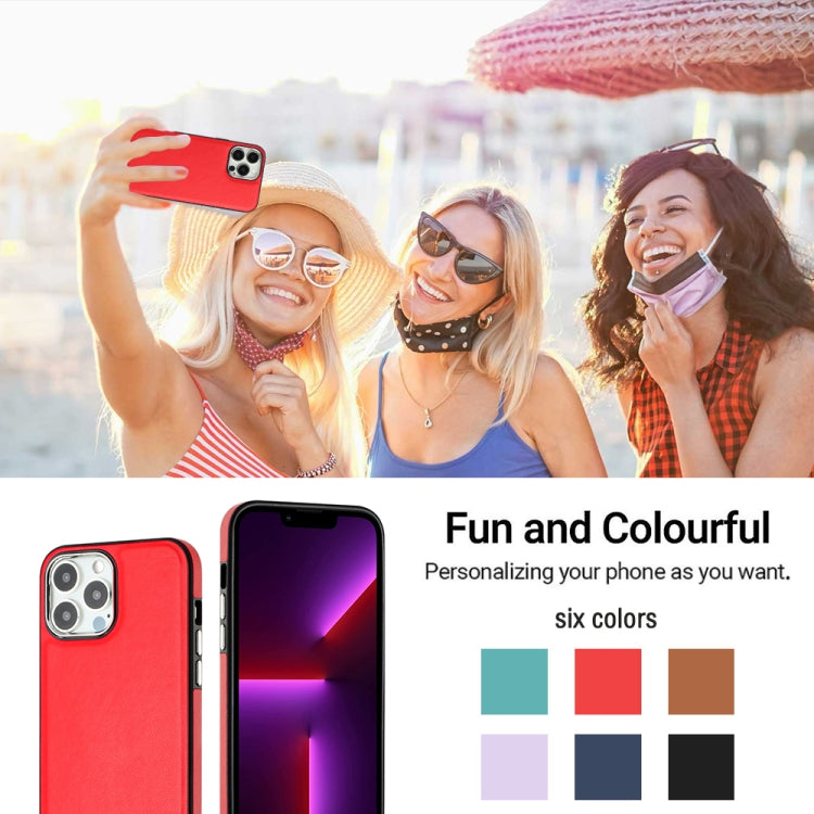 For iPhone 15 Pro Max Leather Texture Full Coverage Phone Case(Red) - HoMEdemic™ 
