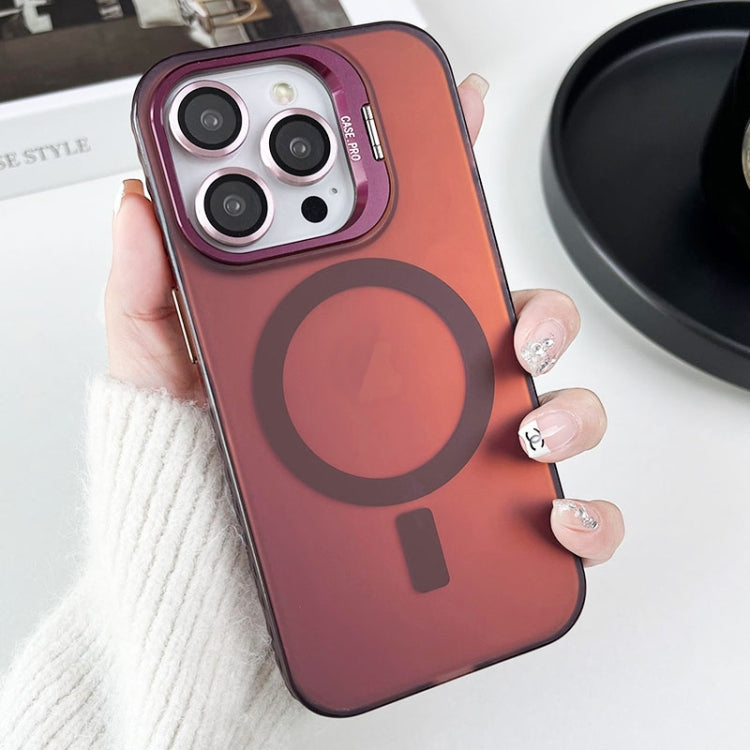 For iPhone 15 Pro Max Lens Holder MagSafe PC Hybrid TPU Phone Case(Red) - HoMEdemic™ 
