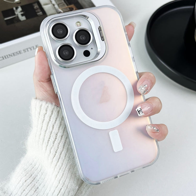 For iPhone 15 Pro Max Lens Holder MagSafe PC Hybrid TPU Phone Case(White) - HoMEdemic™ 