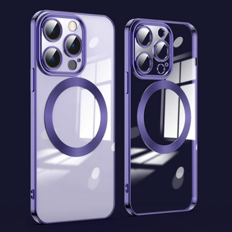For iPhone 15 Pro Max Lens Protector MagSafe Electroplated Phone Case(Deep Purple) - HoMEdemic™ 