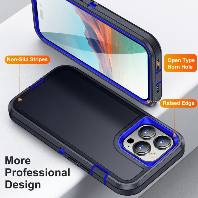 For iPhone 15 Pro Max Life Waterproof Rugged Phone Case(Dark Blue + Royal Blue) - HoMEdemic™ 