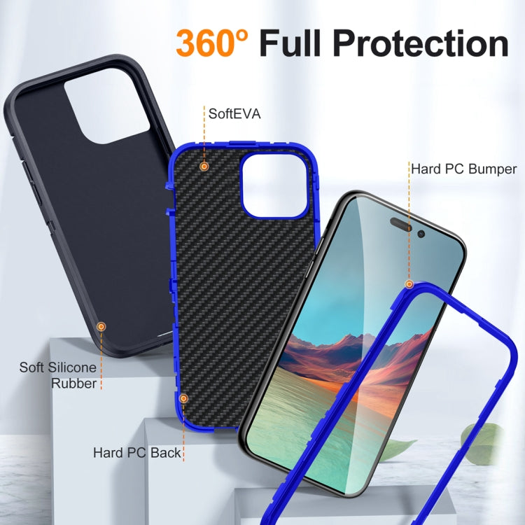 For iPhone 15 Pro Max Life Waterproof Rugged Phone Case(Dark Blue + Royal Blue) - HoMEdemic™ 