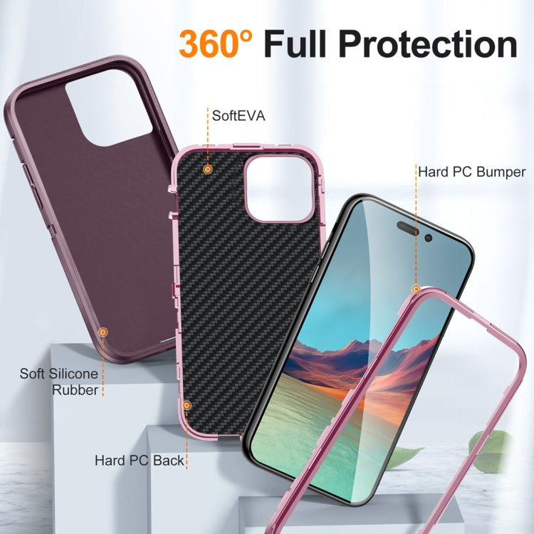 For iPhone 15 Pro Max Life Waterproof Rugged Phone Case(Purple + Pink) - HoMEdemic™ 