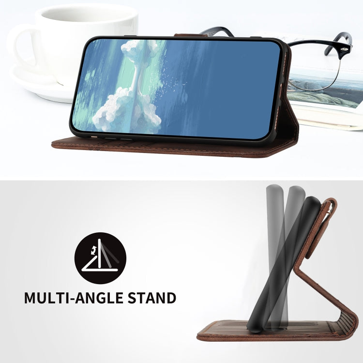 For iPhone 15 Pro Max Line Pattern Skin Feel Leather Phone Case(Coffee) - HoMEdemic™ 