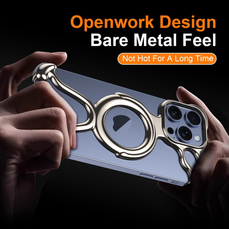 For iPhone 15 Pro Max Liquid Plating PC Hollow MagSafe Phone Case(Titanium Grey) - HoMEdemic™ 