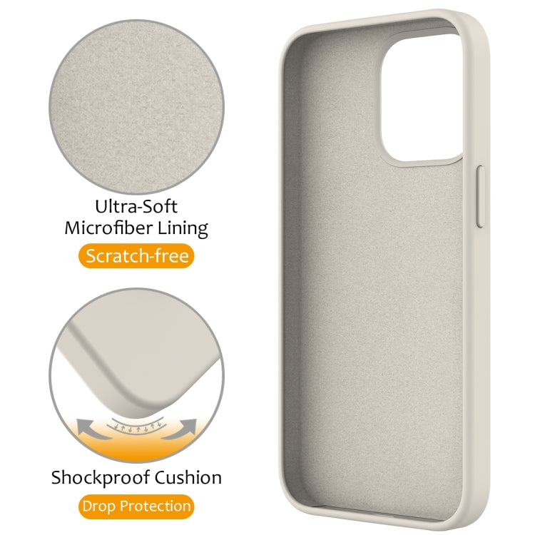 For iPhone 15 Pro Max Liquid Silicone MagSafe Magnetic Phone Case with Ring Holder(Antique White) - HoMEdemic™ 