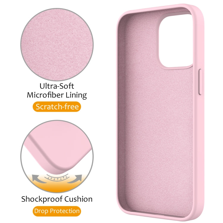 For iPhone 15 Pro Max Liquid Silicone MagSafe Magnetic Phone Case with Ring Holder(Grey Pink) - HoMEdemic™ 