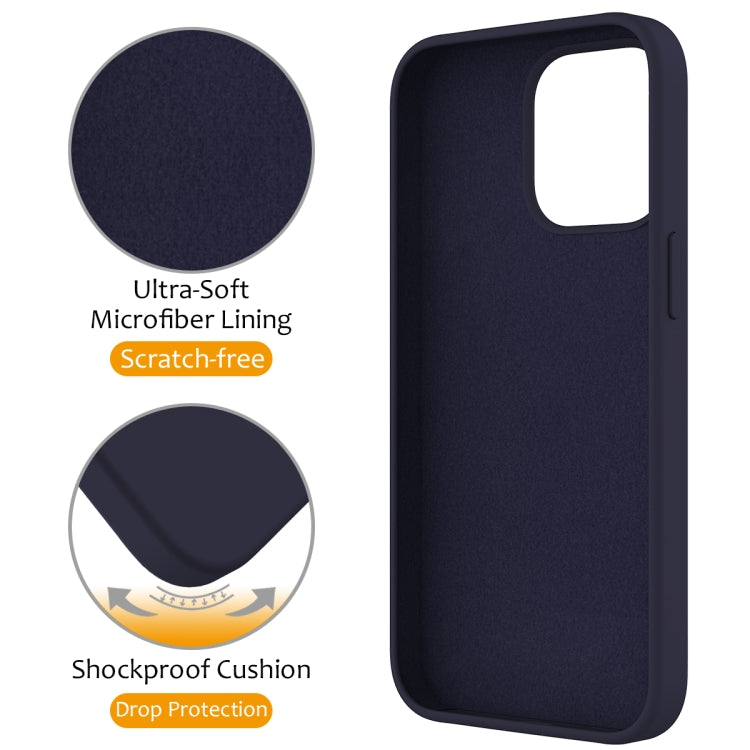 For iPhone 15 Pro Max Liquid Silicone MagSafe Magnetic Phone Case with Ring Holder(Midnight Blue) - HoMEdemic™ 