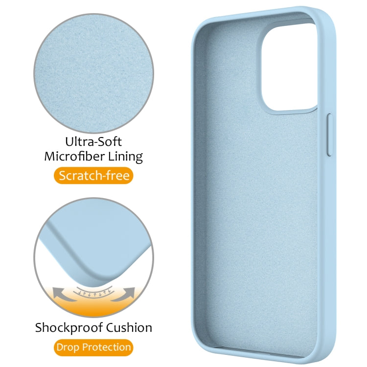 For iPhone 15 Pro Max Liquid Silicone MagSafe Magnetic Phone Case with Ring Holder(Sky Blue) - HoMEdemic™ 
