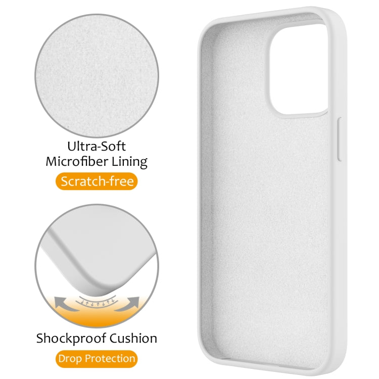 For iPhone 15 Pro Max Liquid Silicone MagSafe Magnetic Phone Case with Ring Holder(White) - HoMEdemic™ 