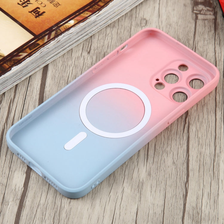 For iPhone 15 Pro Max Liquid TPU Silicone Gradient MagSafe Phone Case(Pink Blue) - HoMEdemic™ 