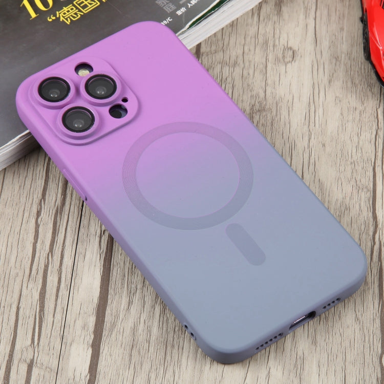 For iPhone 15 Pro Max Liquid TPU Silicone Gradient MagSafe Phone Case(Purple) - HoMEdemic™ 