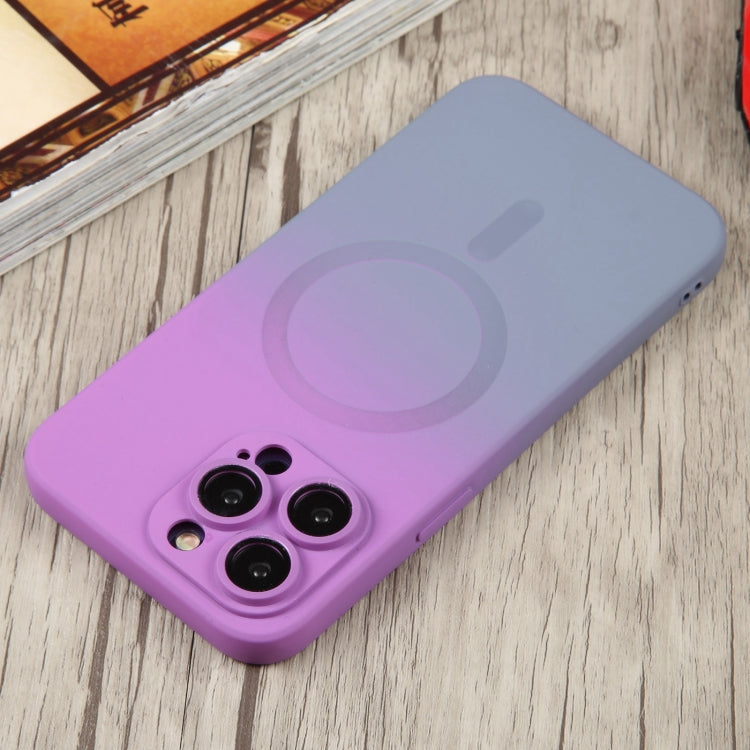 For iPhone 15 Pro Max Liquid TPU Silicone Gradient MagSafe Phone Case(Purple) - HoMEdemic™ 