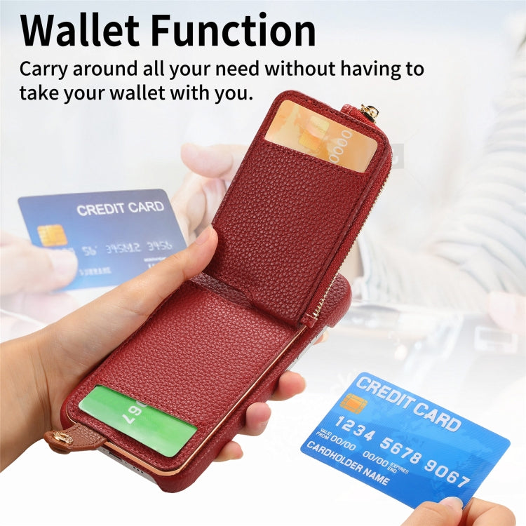 For iPhone 15 Pro Max Litchi Leather Oil Edge Ring Zipper Wallet Back Phone Case(Red) - HoMEdemic™ 