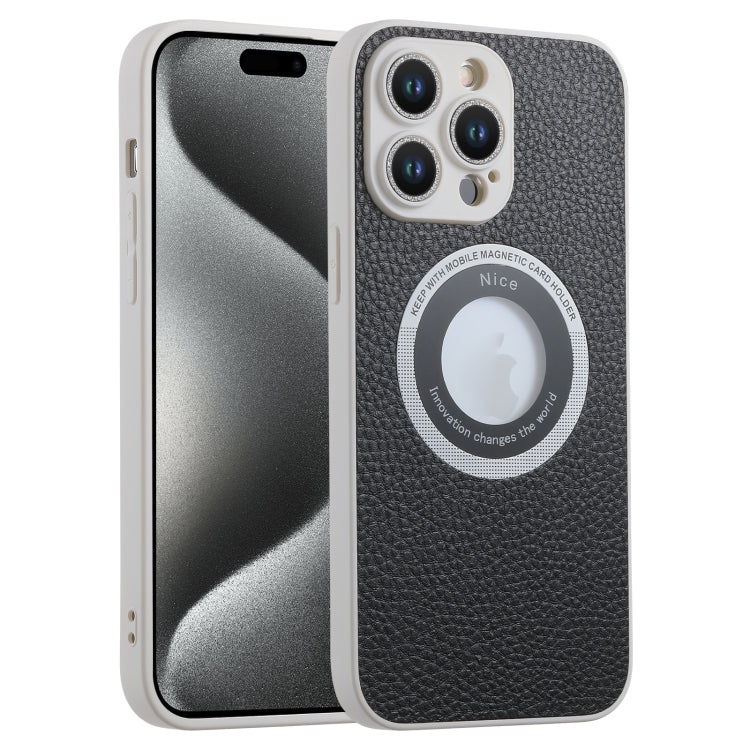 For iPhone 15 Pro Max Litchi Texture MagSafe TPU Full Coverage Shockproof Phone Case(Black) - HoMEdemic™ 