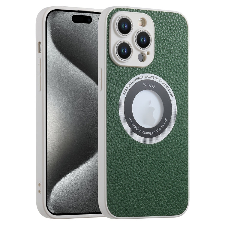 For iPhone 15 Pro Max Litchi Texture MagSafe TPU Full Coverage Shockproof Phone Case(Green) - HoMEdemic™ 