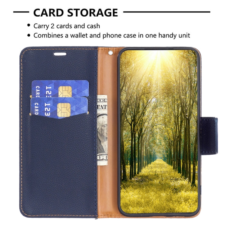 For iPhone 15 Pro Max Litchi Texture Pure Color Flip Leather Phone Case(Blue) - HoMEdemic™ 