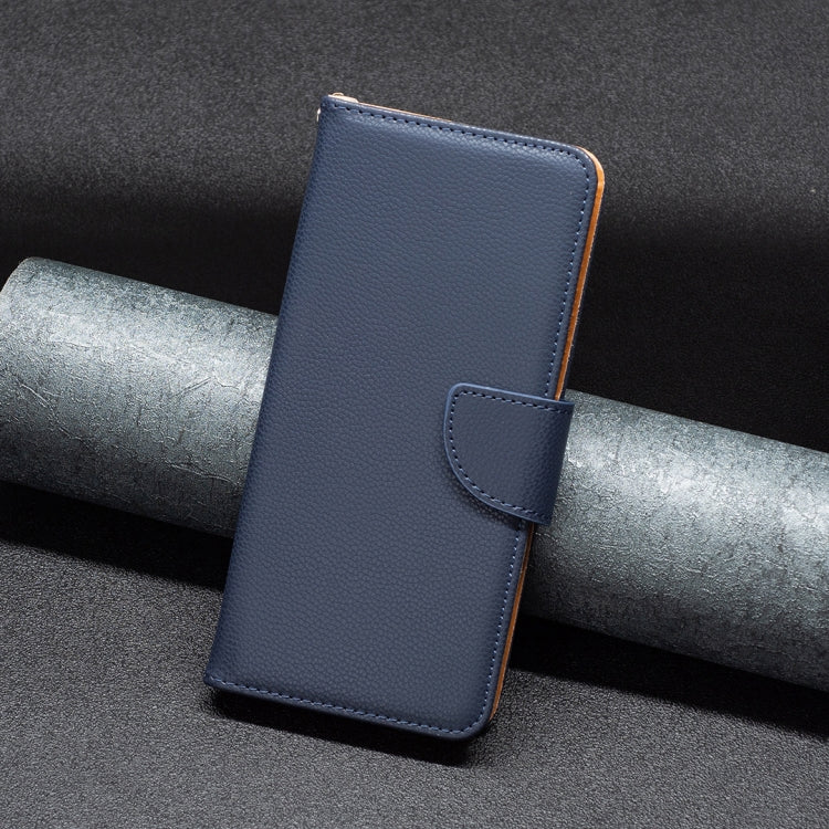 For iPhone 15 Pro Max Litchi Texture Pure Color Flip Leather Phone Case(Blue) - HoMEdemic™ 