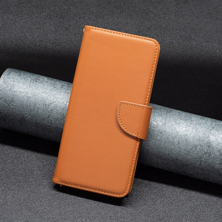 For iPhone 15 Pro Max Litchi Texture Pure Color Flip Leather Phone Case(Brown) - HoMEdemic™ 