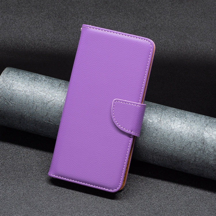 For iPhone 15 Pro Max Litchi Texture Pure Color Flip Leather Phone Case(Purple) - HoMEdemic™ 